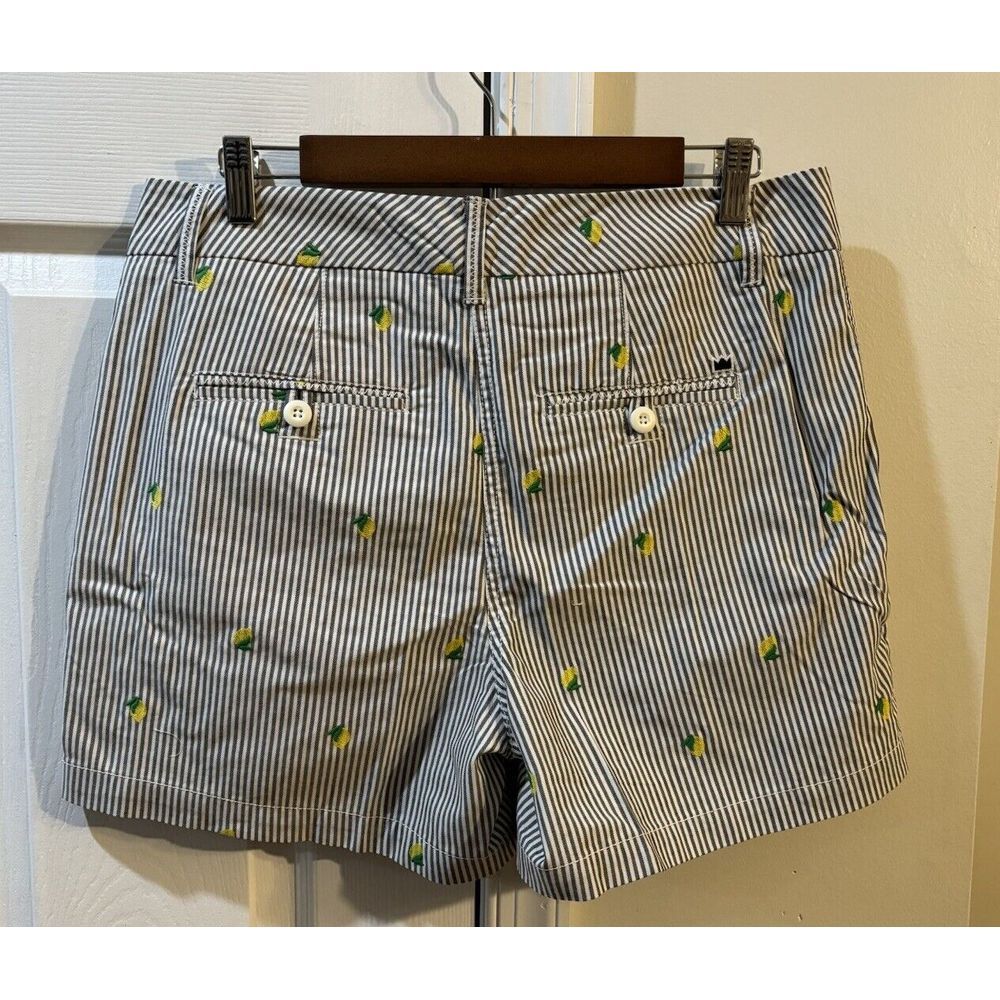 Crown & Ivy Shorts Stripped With Lemons Women's Sz 10 Pockets - Picture 2 of 7